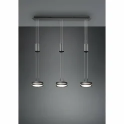 Luminaires Trio Éclairage Led|Suspension Trio-Leuchten Franklin LED Anthracite, 3 lumières