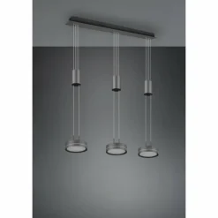 Luminaires Trio Éclairage Led|Suspension Trio-Leuchten Franklin LED Anthracite, 3 lumières