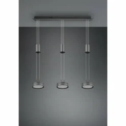Luminaires Trio Éclairage Led|Suspension Trio-Leuchten Franklin LED Anthracite, 3 lumières