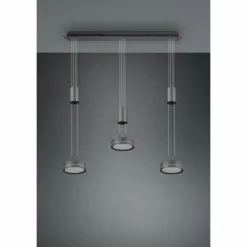 Luminaires Trio Éclairage Led|Suspension Trio-Leuchten Franklin LED Anthracite, 3 lumières