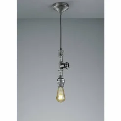 Luminaires Trio Suspensions|Suspension Trio-Leuchten Gotham Brun foncé, Argenté, 1 lumière