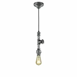 Luminaires Trio Suspensions|Suspension Trio-Leuchten Gotham Brun foncé, Argenté, 1 lumière