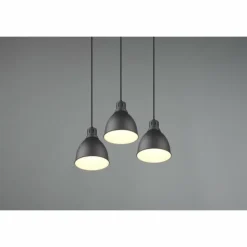 Luminaires Trio Suspensions|Suspension Trio-Leuchten Henley Noir, 3 lumières