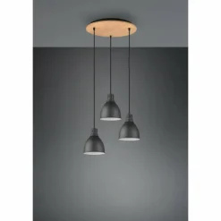 Luminaires Trio Suspensions|Suspension Trio-Leuchten Henley Noir, 3 lumières