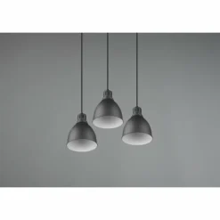 Luminaires Trio Suspensions|Suspension Trio-Leuchten Henley Noir, 3 lumières