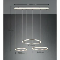 Luminaires Trio Suspensions|Suspension Trio-Leuchten Morrison LED Nickel mat, 1 lumière