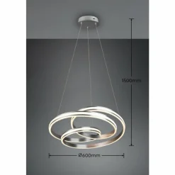 Luminaires Trio Éclairage Led|Suspension Trio-Leuchten Yara LED Nickel mat, 1 lumière