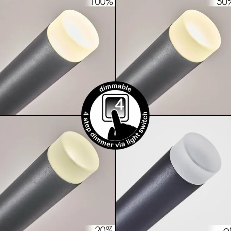 hofstein Éclairage Led|Suspension Térou LED Anthracite, 6 lumières