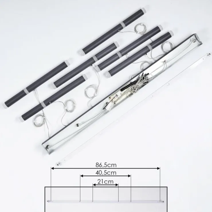 hofstein Éclairage Led|Suspension Térou LED Anthracite, 6 lumières