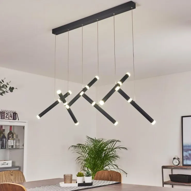 hofstein Éclairage Led|Suspension Térou LED Anthracite, 6 lumières
