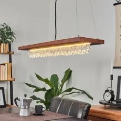 hofstein Suspensions|Suspension Versoix LED Chrome, Noir, 1 lumière