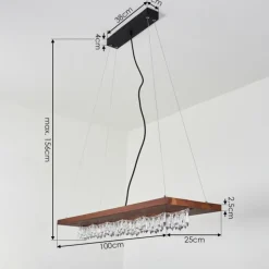 hofstein Suspensions|Suspension Versoix LED Chrome, Noir, 1 lumière