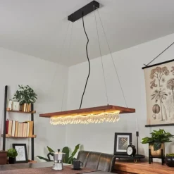 hofstein Suspensions|Suspension Versoix LED Chrome, Noir, 1 lumière