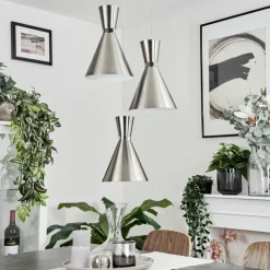 hofstein Suspensions|Suspension Vijes Nickel mat, 3 lumières