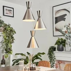hofstein Suspensions|Suspension Vijes Nickel mat, 3 lumières