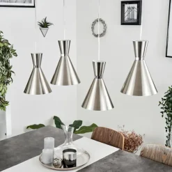 hofstein Suspensions|Suspension Vijes Nickel mat, 4 lumières