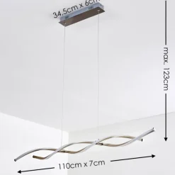 hofstein Éclairage Led|Suspension Wellington LED Acier inoxydable, 2 lumières