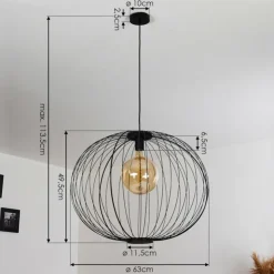 hofstein Suspensions|Suspension Wharua Noir, 1 lumière