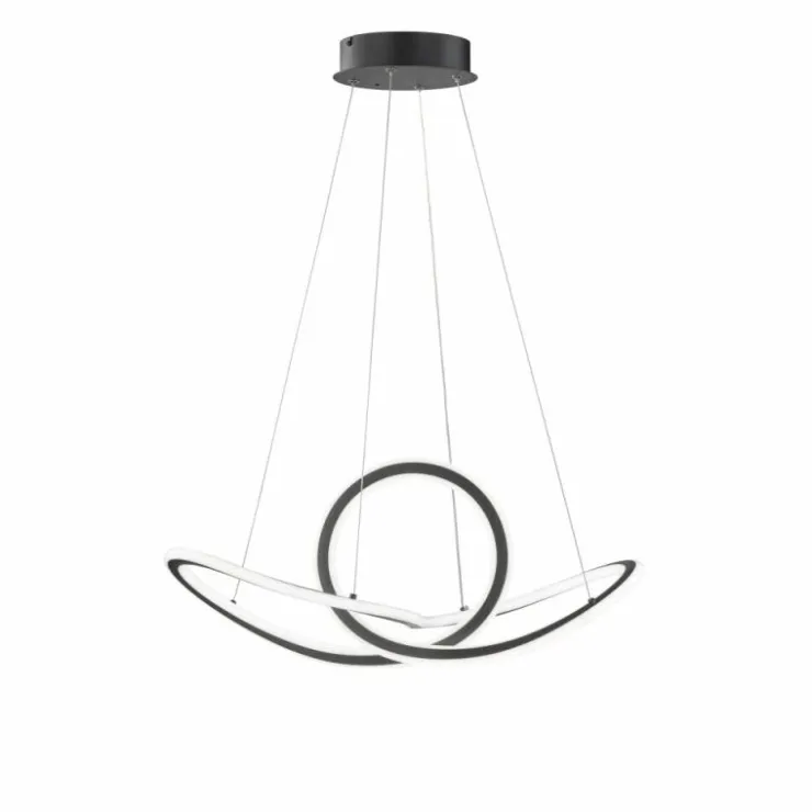 Luminaires Wofi Éclairage Led|Suspension Wofi-Leuchten MADISON LED Noir, 1 lumière, Télécommandes