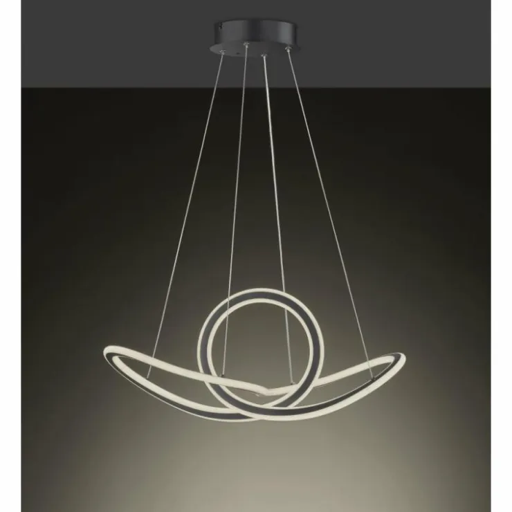 Luminaires Wofi Éclairage Led|Suspension Wofi-Leuchten MADISON LED Noir, 1 lumière, Télécommandes