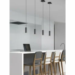 Luminaires Trio Suspensions|Suspension Zuoz Noir, 4 lumières