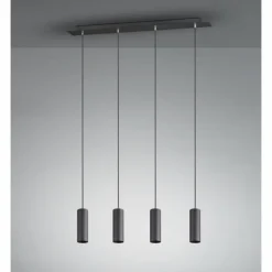 Luminaires Trio Suspensions|Suspension Zuoz Noir, 4 lumières
