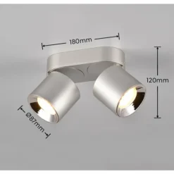 Luminaires Trio Spots Et Projecteurs|Trio GUAYANA Plafonnier Nickel mat, 2 lumières