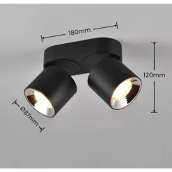 Luminaires Trio Spots Et Projecteurs|Trio GUAYANA Plafonnier Noir, 2 lumières