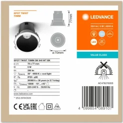 Luminaires Ledvance Luminaires Encastrés|Twist Spot encastrable LED Noir, Blanc, 1 lumière