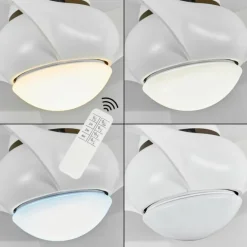 Ventilateur de plafond Malloa LED Blanc, 1 lumière, Télécommandes