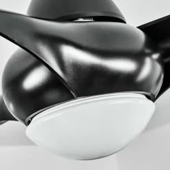 Ventilateur de plafond Malloa LED Noir, 1 lumière, Télécommandes