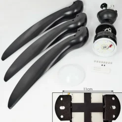 Ventilateur de plafond Malloa LED Noir, 1 lumière, Télécommandes