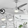 Ventilateur de plafond Malloa LED Titane, 1 lumière, Télécommandes