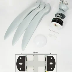 Ventilateur de plafond Malloa LED Titane, 1 lumière, Télécommandes