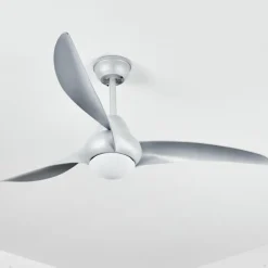 Ventilateur de plafond Malloa LED Titane, 1 lumière, Télécommandes