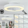 Ventilateur de plafond Azenha LED Blanc, 1 lumière, Télécommandes