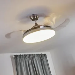 Ventilateur de plafond Bendigo LED Chrome, 1 lumière