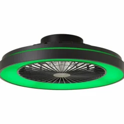 Ventilateur de plafond Brilliant Mazzaro LED Noir, 1 lumière, Télécommandes, Changeur de couleurs