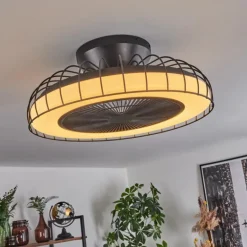 Ventilateur de plafond Burmeister LED Noir, 1 lumière, Télécommandes