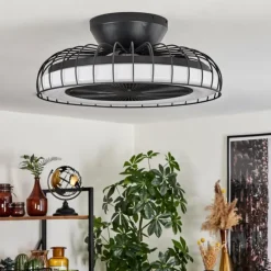 Ventilateur de plafond Burmeister LED Noir, 1 lumière, Télécommandes