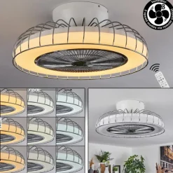 Ventilateur de plafond Burmeister LED Blanc, 1 lumière, Télécommandes