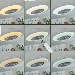 Ventilateur de plafond Chaville LED Blanc, 1 lumière, Télécommandes