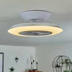 Ventilateur de plafond Chaville LED Blanc, 1 lumière, Télécommandes