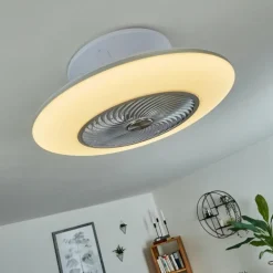 Ventilateur de plafond Chaville LED Blanc, 1 lumière, Télécommandes