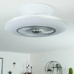 Ventilateur de plafond Chaville LED Blanc, 1 lumière, Télécommandes