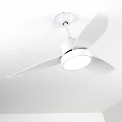 Ventilateur de plafond Doha LED Blanc, 1 lumière, Télécommandes
