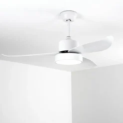 Ventilateur de plafond Doha LED Blanc, 1 lumière, Télécommandes