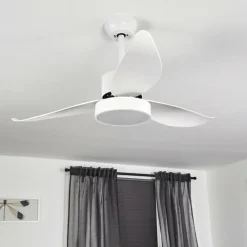 Ventilateur de plafond Doha LED Blanc, 1 lumière, Télécommandes