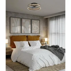 Ventilateur de plafond Eglo FRANA LED Noir, 1 lumière, Télécommandes