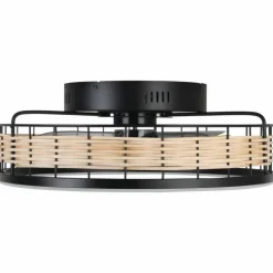 Ventilateur de plafond Eglo FRANA LED Noir, 1 lumière, Télécommandes